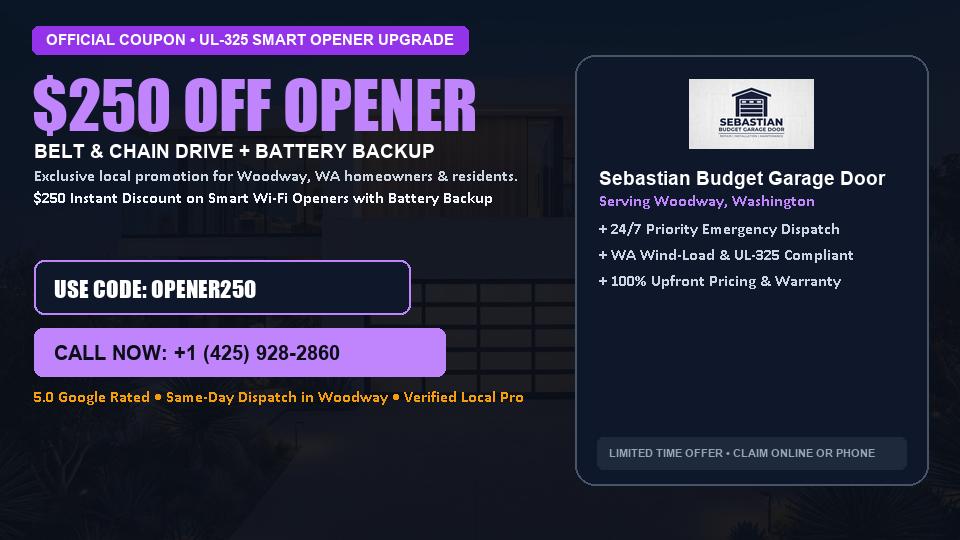 Sebastian Budget Garage Door $250 OFF Premium LiftMaster Opener Installation