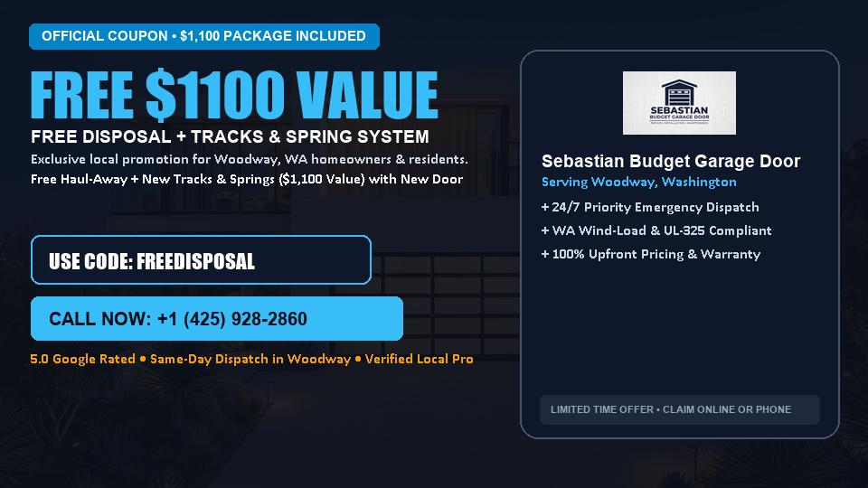 Sebastian Budget Garage Door FREE Haul-Away & Heavy-Duty Tracks with New Door